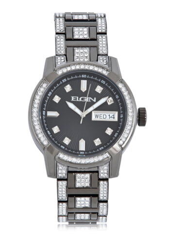 Elgin Adult Mens Analog Alloy Gunmetal 52mm Wristwatch, FG180021