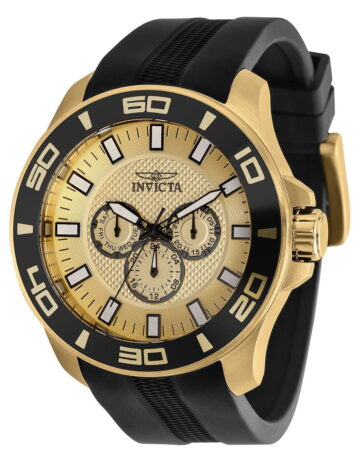 Invicta Pro Diver Men 50mm Stainless Steel Gold dial Chronograph Quartz Watch