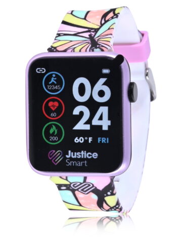 Justice Unisex Tween Smart Watch with Silicone Strap in Butterfly Tie Dye (JSE4203WMC)