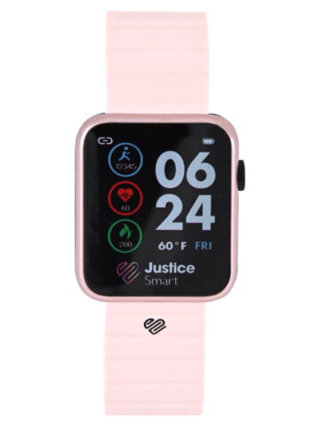 Justice iTime Unisex Child Smart Watch with Blush Metal Magnetic Strap and Blush Case 42mm