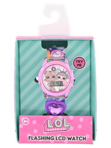 MGA Entertainment LOL Surprise! Female Child Pink and Purple LCD Watch with Charm, LOL4753WM