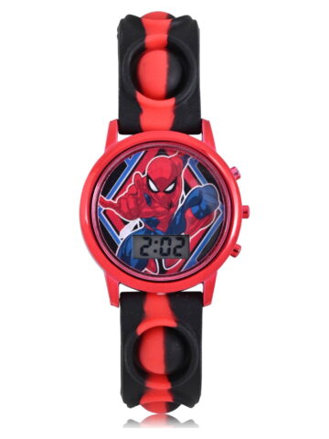 Marvel "Spider Man" Unisex Childrens LCD Watch with Popper Strap in Red (SPD4845WM)