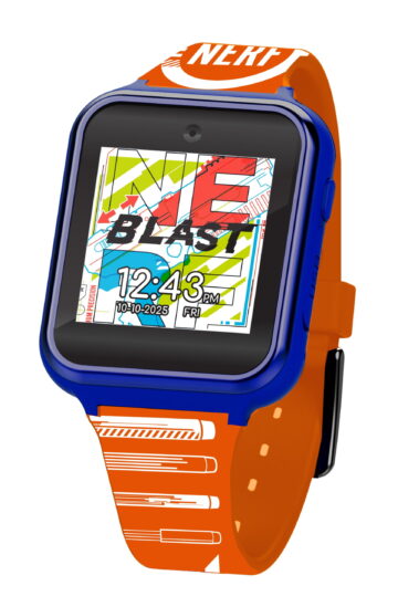 Mattel Nerf Unisex Child Interactive Smart Watch with Silicone Strap in Orange and Blue (NRF4020WM)