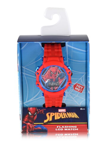 Marvel Spider-Man Unisex Child Red and Blue LCD Watch, SPD4955WM