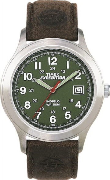 Timex M905PH Expedition Watch Indiglo WR 50M Black Leather