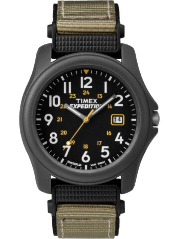 Timex Men's Expedition Camper Gray/Black 39mm Outdoor Watch, Fabric Strap