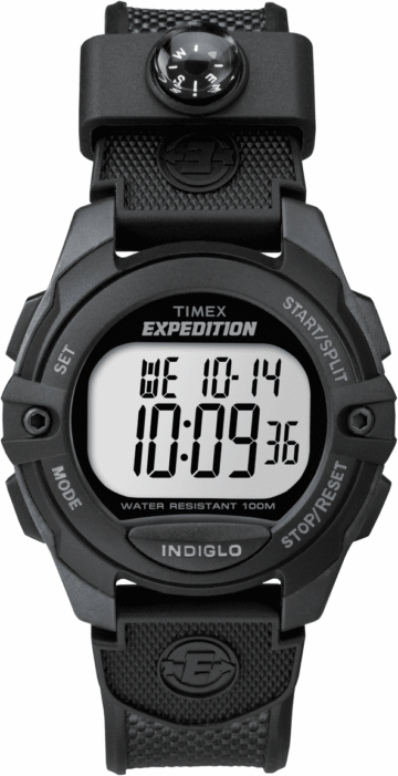 Timex Men's Expedition Digital CAT 41mm Watch – Gray & Black Case with Black Resin Strap & Integrated Compass