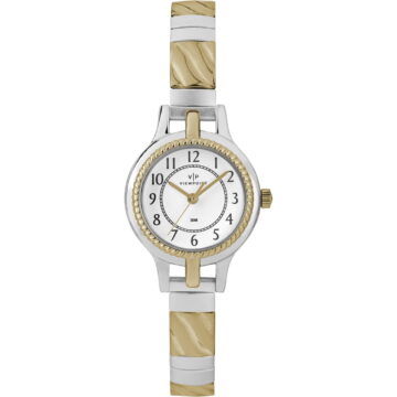 Viewpoint by Timex Women's Two-Tone/White 24mm Fashion Watch, Expansion Band