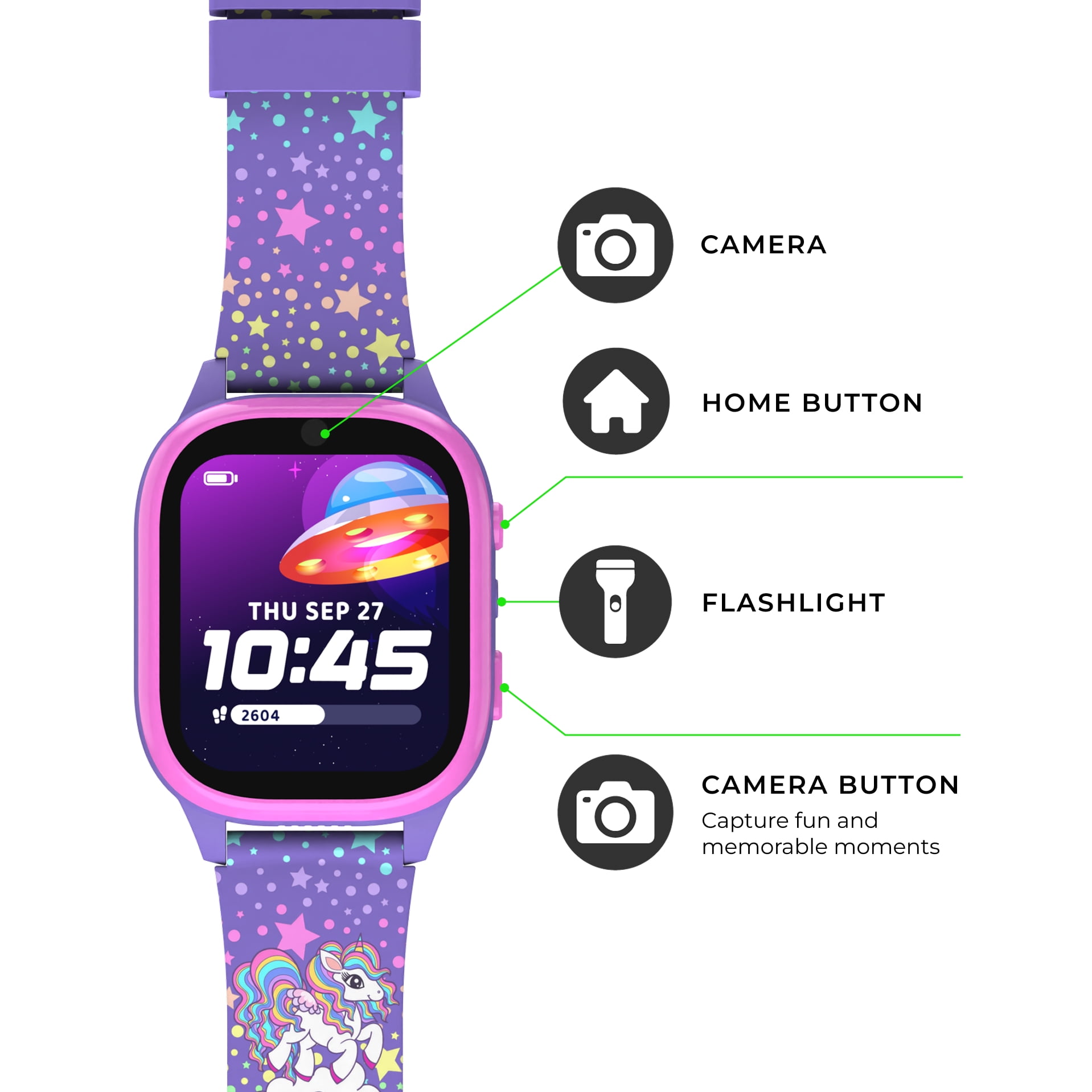 PlayZoom 4 Kids Smartwatch – 25 STEM Games, Camera, Step Counter, Audiobooks, Bluetooth, Splash Resistant, 7-Day Battery - Image 3