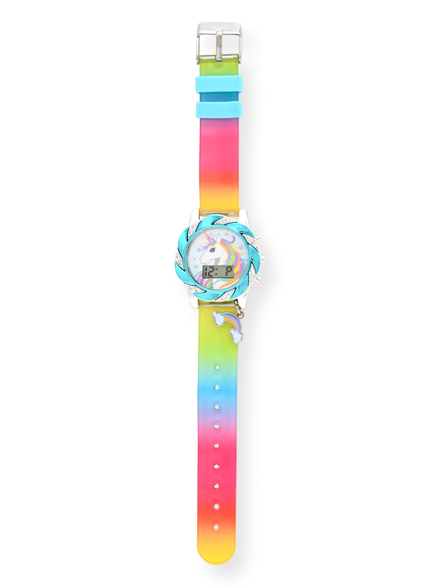 WN5005WM Wondernation Kids Flashing Lights LCD Watch with Printed Strap and Hanging Charm - Image 2