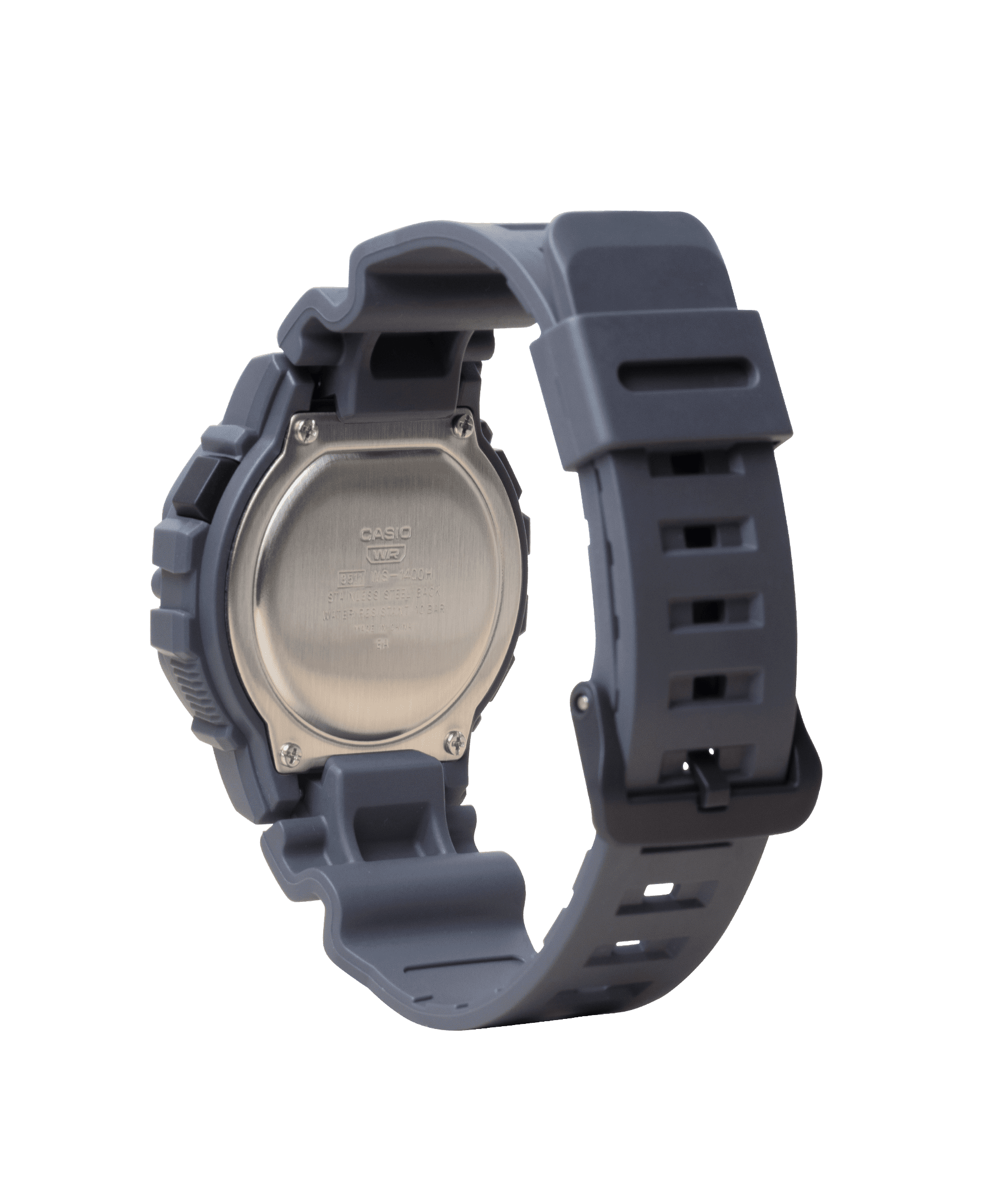 Casio Mens Digital Wristwatch 10-Yr Battery 100M Wr Led Backlight Stopwatch Gray - Image 2
