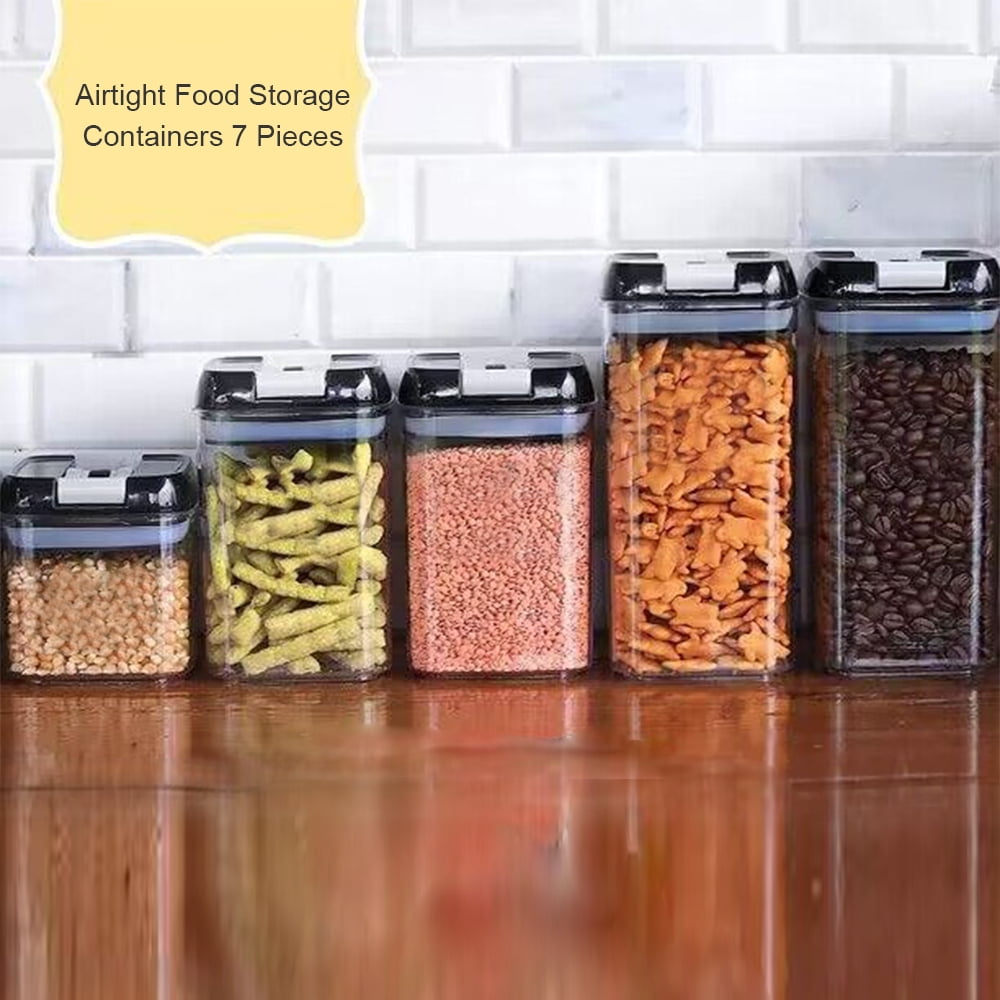 Airtight Food Storage Containers With Lids, 7 PCS BPA Free Kitchen Plastic Storage Containers for Dry Food,Flour and Sugar, for Pantry Organization and Storage - Image 5