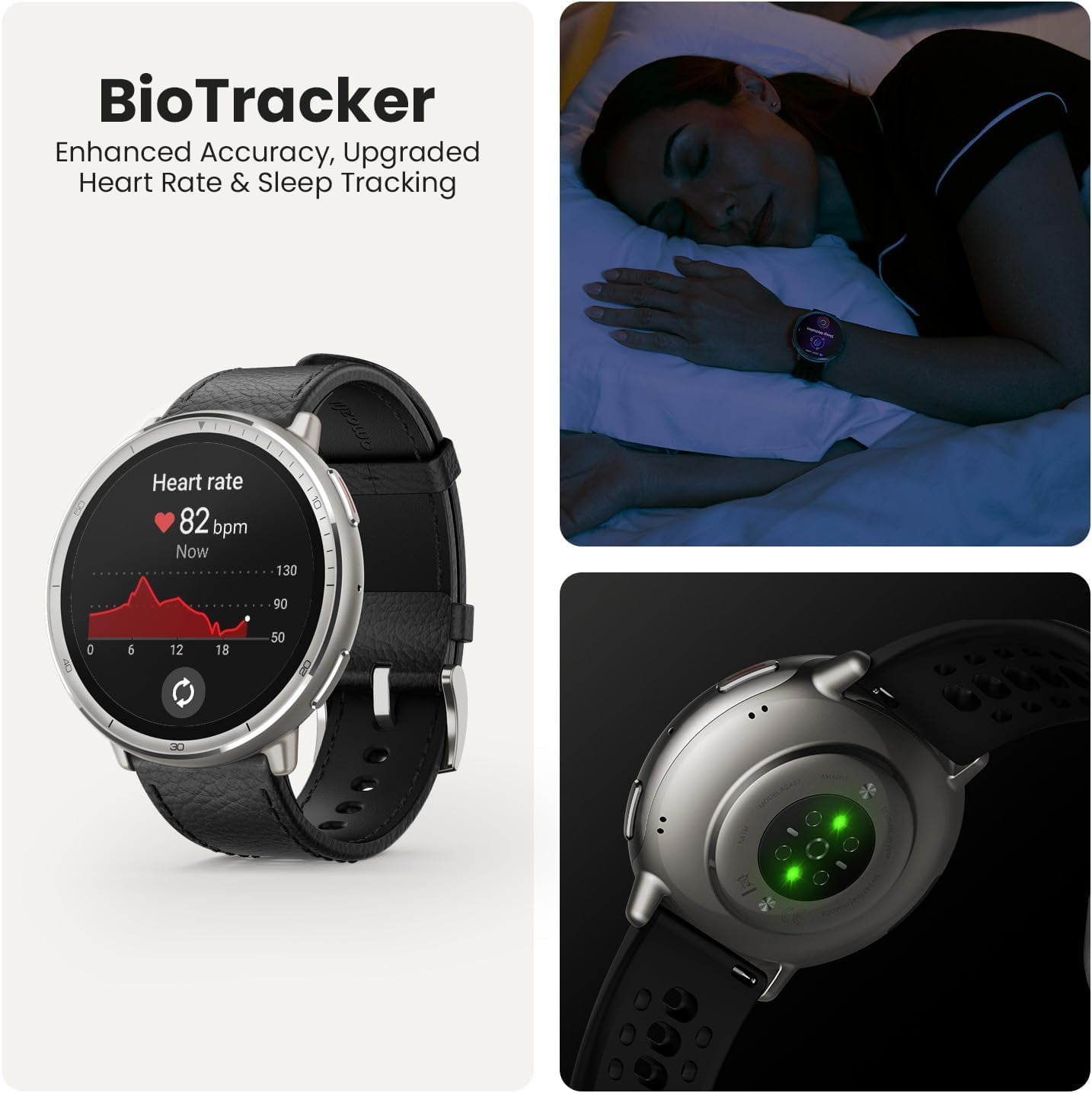 Amazfit Active 2 Smart Watch 44mm, GPS Maps with Direction, Fitness Tracker, 10 Day Battery, Sleep Monitor, 160+ Sport Modes, Water Resistant, for Android & Apple iPhone, Black Leather - Image 2