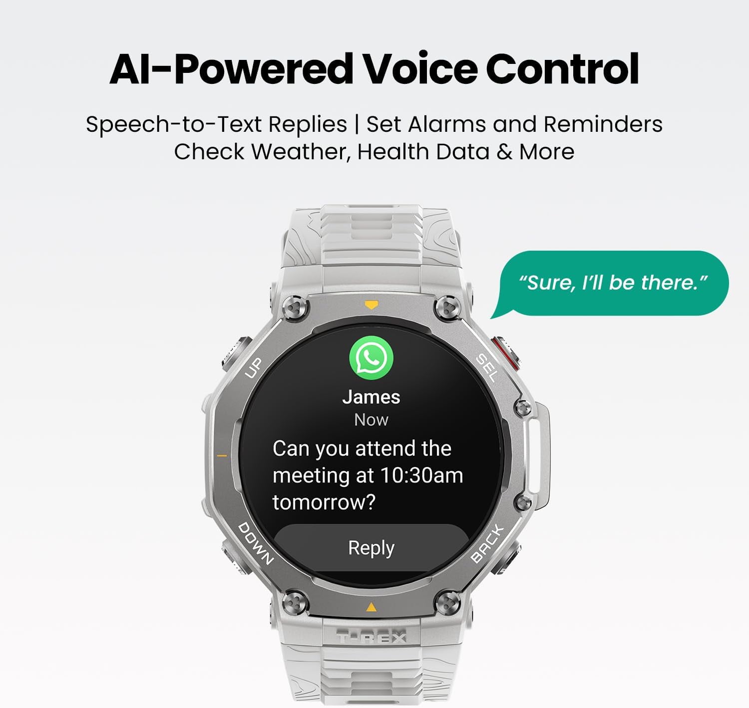 Amazfit T-Rex 3 Rugged Military Smart Watch 48mm, GPS (with Privacy), Offline Maps, Long Battery Life,328 Feet Water-Resistant, 170 Fitness/Sport Modes, AI, Voice Control, for Android or iPhone, Gray - Image 3