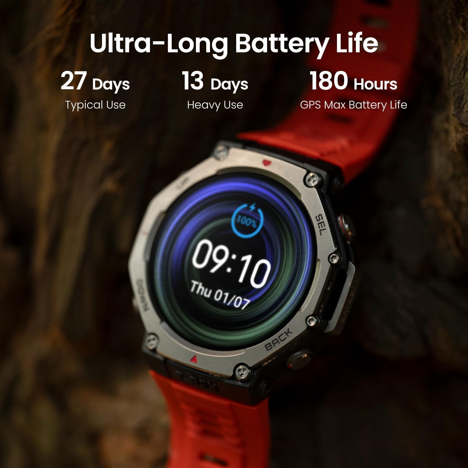 Amazfit T-Rex 3 Rugged Military Smart Watch 48mm, GPS (with Privacy), Offline Maps, Long Battery Life,328 Feet Water-Resistant, 170 Fitness/Sport Modes, AI, Voice Control, for Android or iPhone, Gray - Image 4