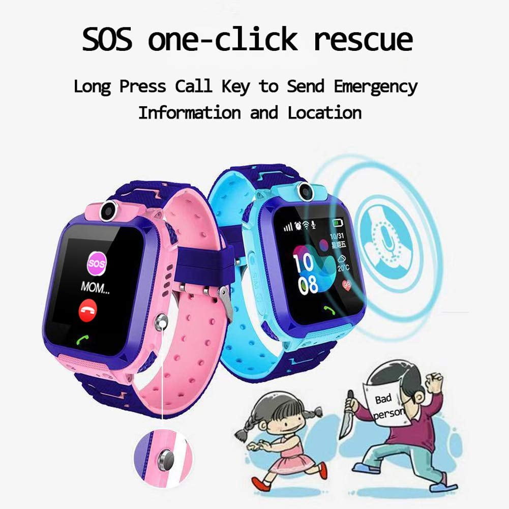 Amerteer Kids Waterproof Smart Watch Phone, AGPS Tracker Touchscreen Anti-Lost Smartwatch SOS Alarm Clock Camera Smart Watch Christmas Birthday Gifts for 3-12 Boy Girls - Image 2