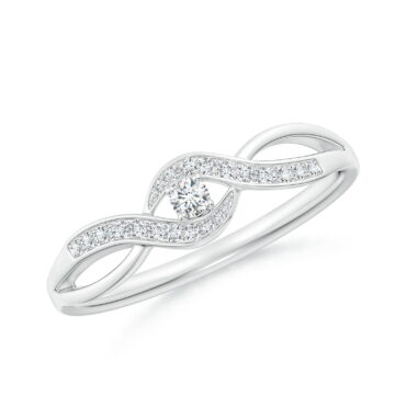 ANGARA Lab Grown Diamond Infinity Promise Ring for Women in 925 Sterling Silver (Size-2.2mm| Color-F-G| Clarity-VS) | April Birthstone, Anniversary, Jewelry Gift for Women | Lab-Grown Diamond Ring