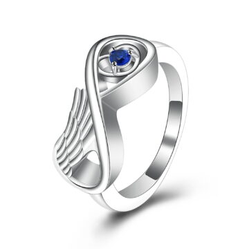 Angel Wing Infinity Love Rings Keepsake Cremation Jewelry for Ashes Holder Memorial Urn Ring for Women