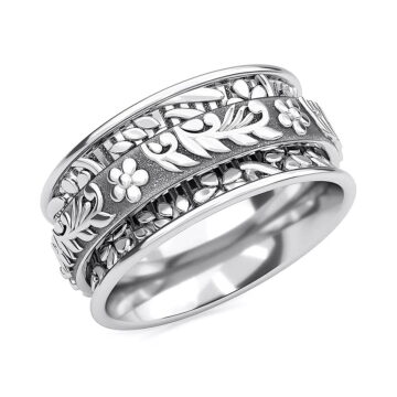 Anxiety Ring for Women 925 Sterling Silver Spinning Spinner Rings for Men Oxidized Concave Boho Vintage Jewelry Band Meditation Stress Relief Women Size 11 Birthday Christmas Gifts
