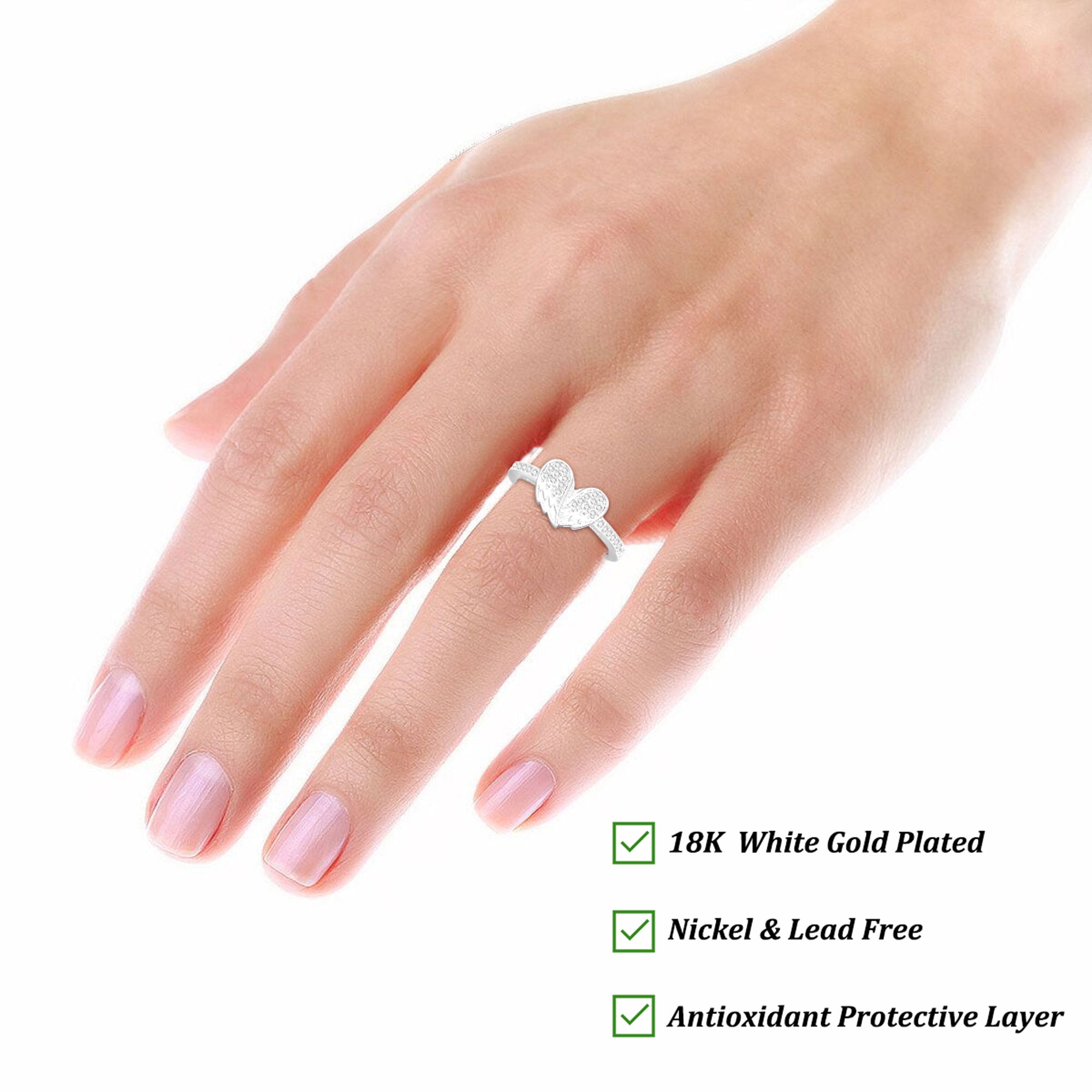 APSVO S925 Sterling Silver Plated Love Heart Rings for Women CZ Eternity Promise Wedding Band Engagement Rings Birthday Mothers Day Jewelry Gifts Her Teen Wife Mom Girlfriend Ideas - Image 3