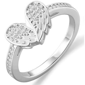 APSVO S925 Sterling Silver Plated Love Heart Rings for Women CZ Eternity Promise Wedding Band Engagement Rings Birthday Mothers Day Jewelry Gifts Her Teen Wife Mom Girlfriend Ideas