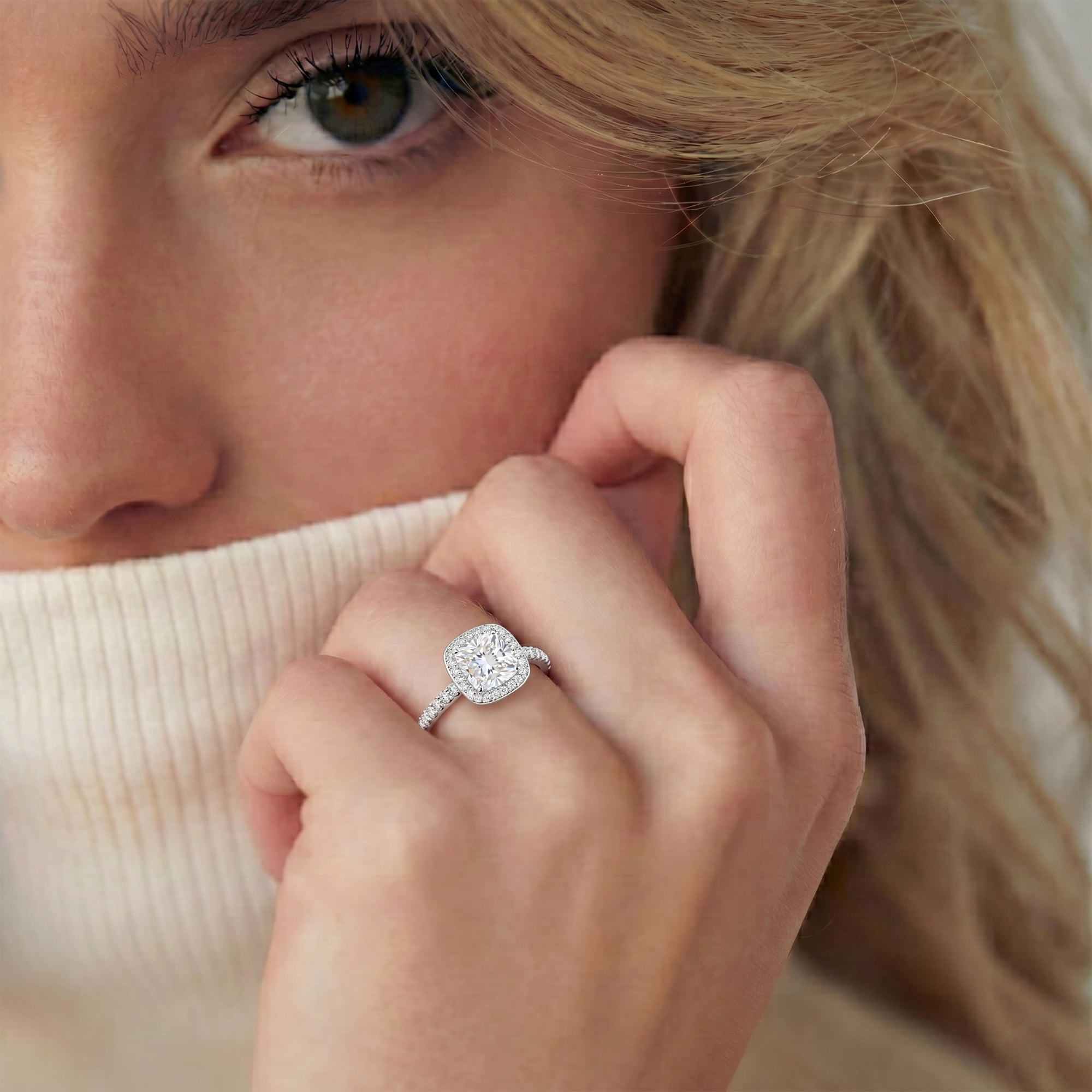 APSVO S925 Sterling Silver Plated Rings for Women CZ Eternity Promise Wedding Band Engagement Rings Birthday Graduation Mothers Day Jewelry Gifts Her Girlfriend Wife Female Adults Teen Ideas - Image 2