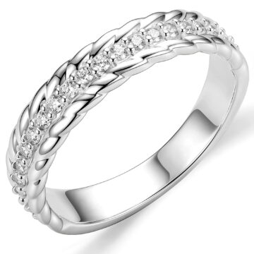 APSVO S925 Sterling Silver Plated Rings for Women CZ Eternity Promise Wedding Band Engagement Rings Birthday Graduation Prom Jewelry Gifts Her Mom Wife Female Adults Teen Ideas