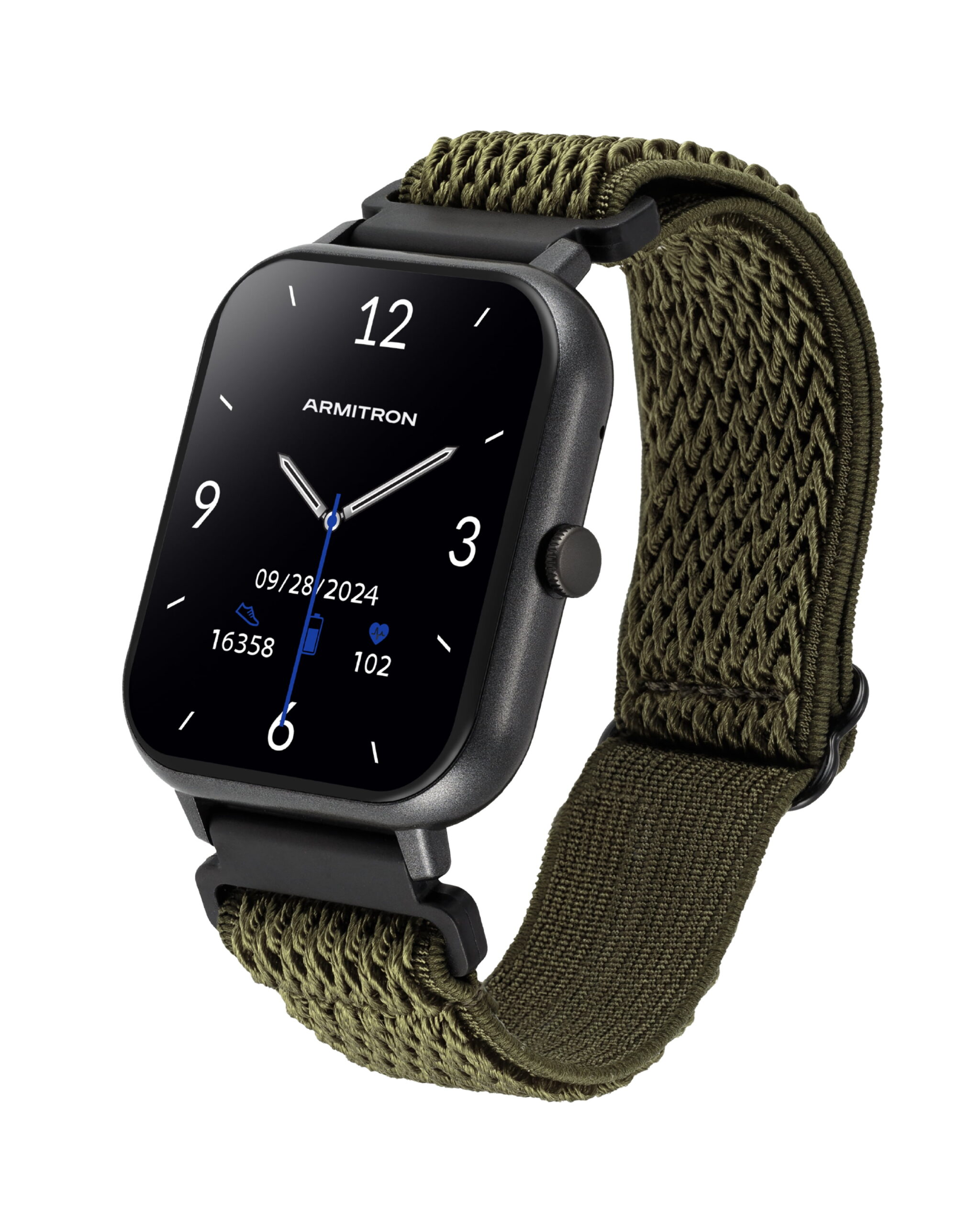 Armitron Eclipse Adult 45mm w/Voice Assistant & Backlight Smart Watch w/Charging Cable, Watch Band, Black - Image 2