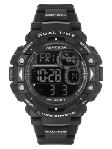Armitron Men's Sports Black Wristwatch with Resin Band