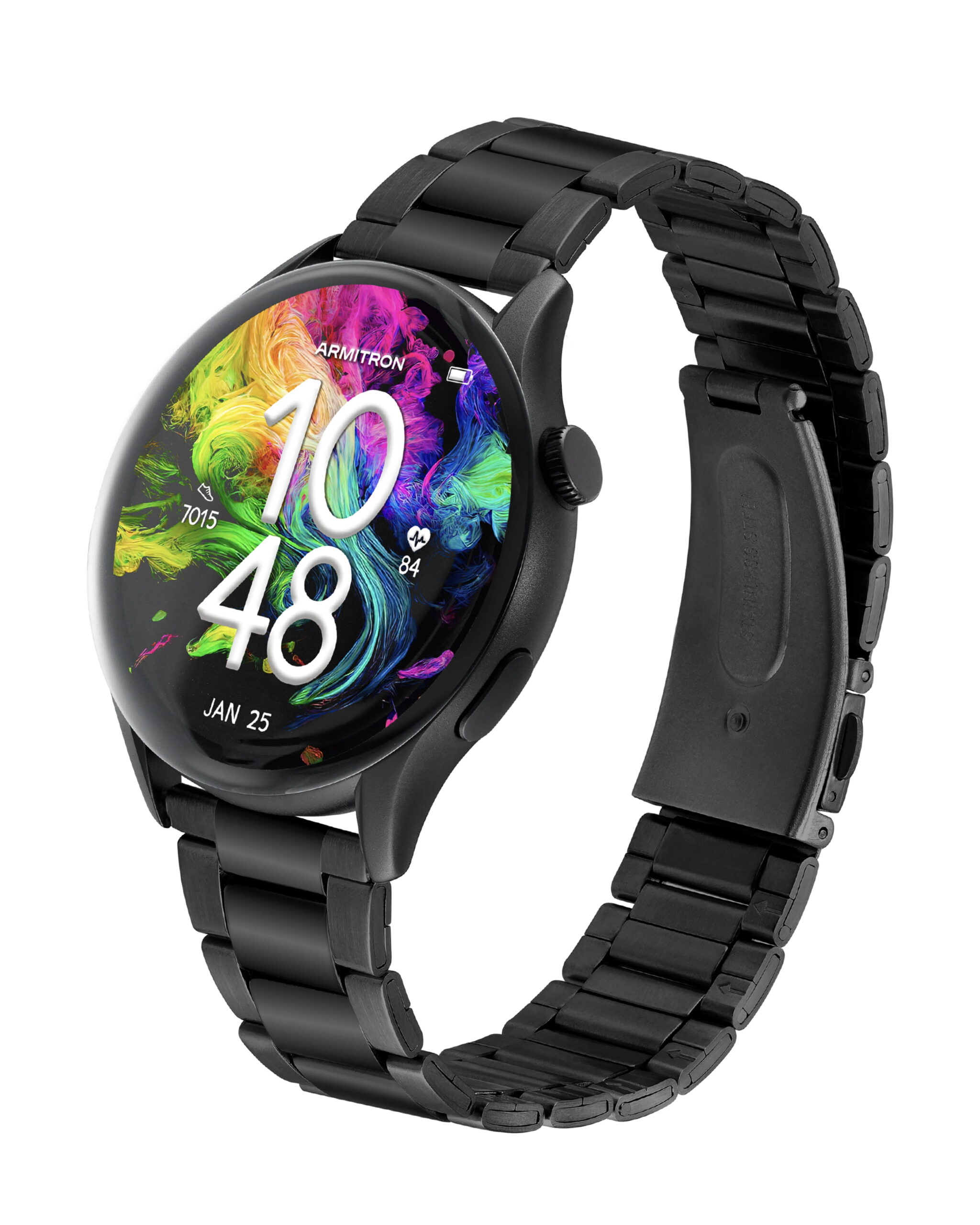 Armitron Quantum Adult 45mm w/Voice Assistant & Backlight Smart Watch w/Quick Release Band & Charging Cable, Black - Image 3