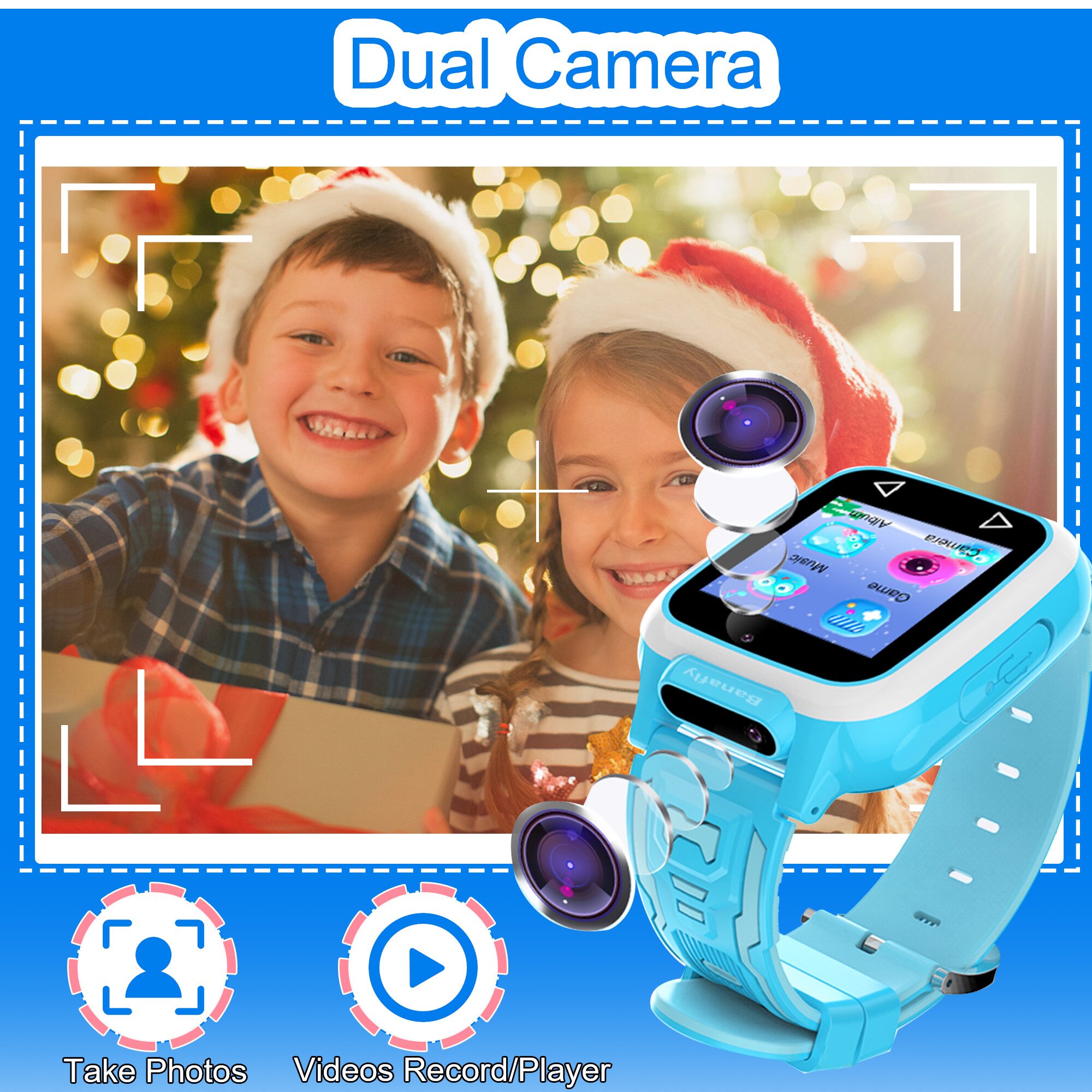 Banafly Toys Watch Smart Watch for Kids Boys Girls - Kids Toys for 3-10 Year Old, Toddler Watch with 25 Games Dual Camera Music Pedometer, Birthday Gifts for Boys 3 4 5 6 7 8 9 10 (Blue) - Image 4