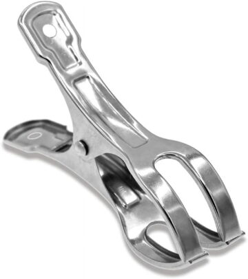 Beach Towel Clips Clamps Stainless Steel 10 Pack 4.3 Inch Large Heavy Duty Metal Clothespins Peg Jumbo Size, Windproof Clips Clothes Pin Hanger for Lounge Cruise Pool Boat Blanket