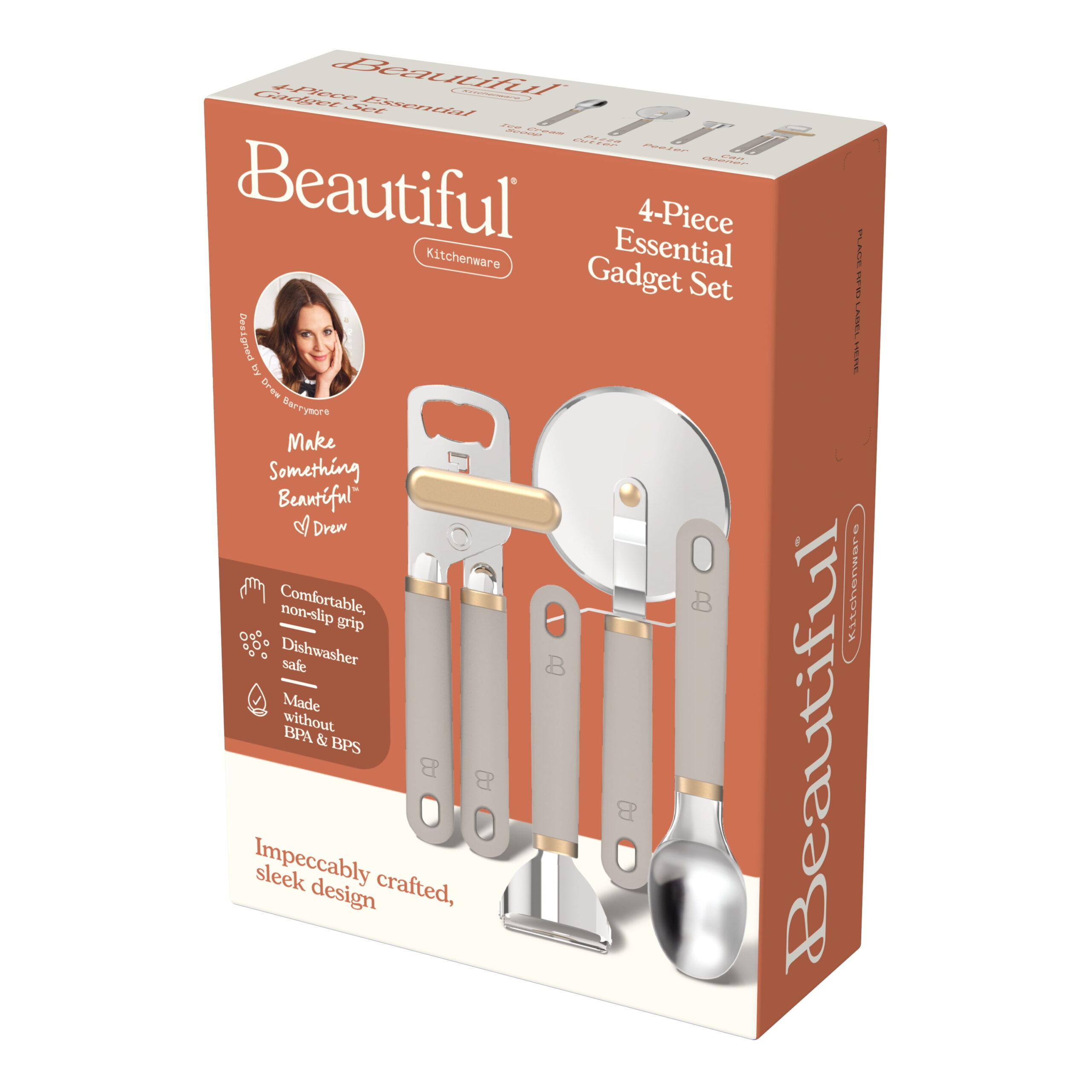Beautiful 4-Piece Essentials Gadget Set, Porcini Taupe by Drew Barrymore - Image 4