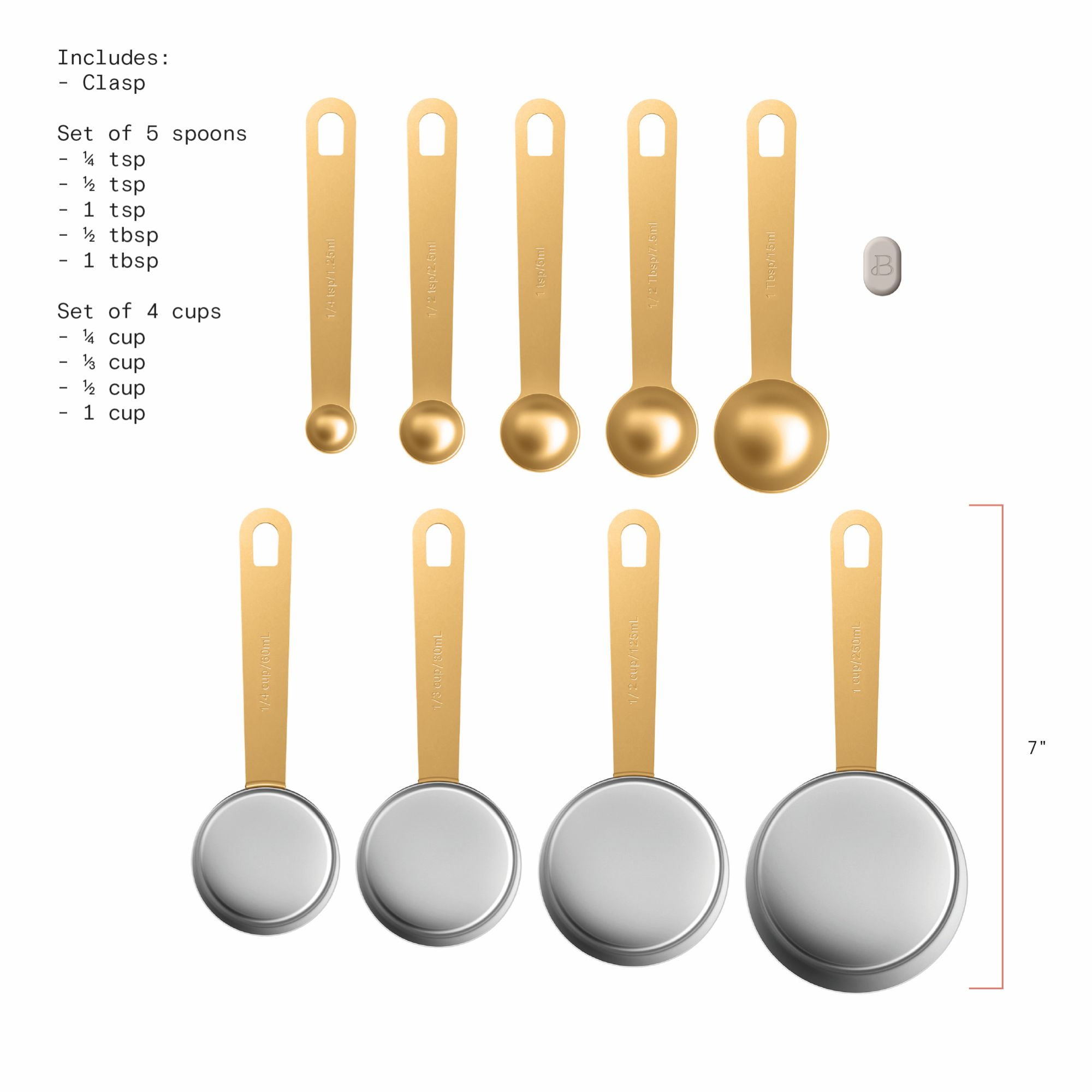 Beautiful 9-Piece Measuring Kitchen Utensil Set by Drew Barrymore - Image 3
