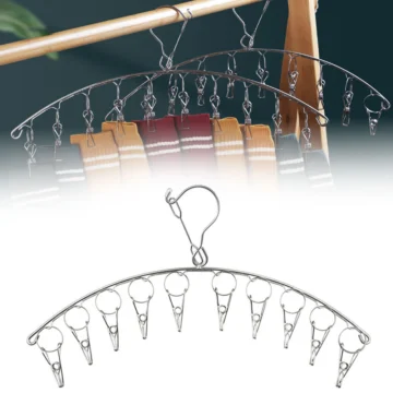 BEST- 10 Pegs Clothes Dryer Rack Laundry Hanger Sock Underwear Clip Stainless Steel Oy