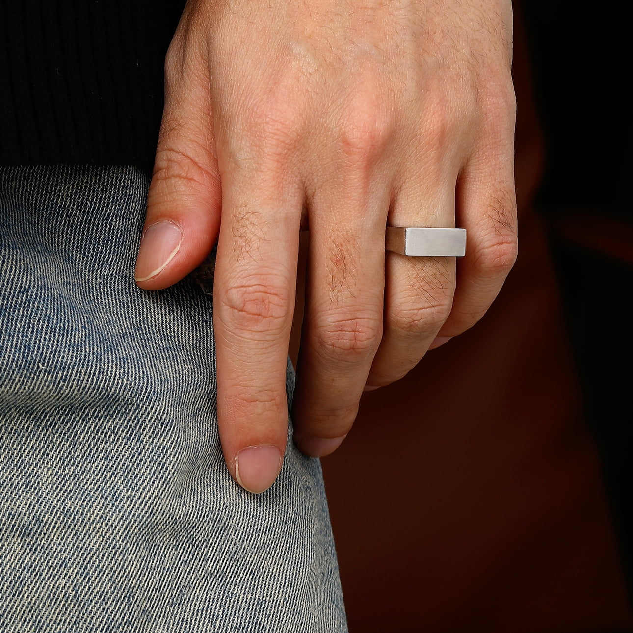 Bestyle Stainless Steel Signet Ring for Men Women Chunky Heavy Dome Band Ring Statement Thumb Pinky Ring Jewelry Gift for Dad Son Boyfriend Size 9 - Image 3