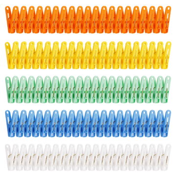 Bocaoying 100 Pcs Clothes Pins, Heavy Duty Clothes Pegs for Washing Line, Plastic Clothes Peg, Cloth Line Dry Clips, Non-Slip Windproof Strong Laundry Clips for Hanging Clothes Indoor Outdoor
