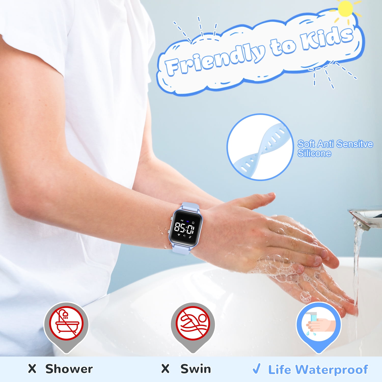 Bomieux Kids Watches Digital Sport Watch with Pedometer Stopwatch Vibration Alarm Watch for Boys Girls Birthday Christmas Gifts for Kids - Image 4