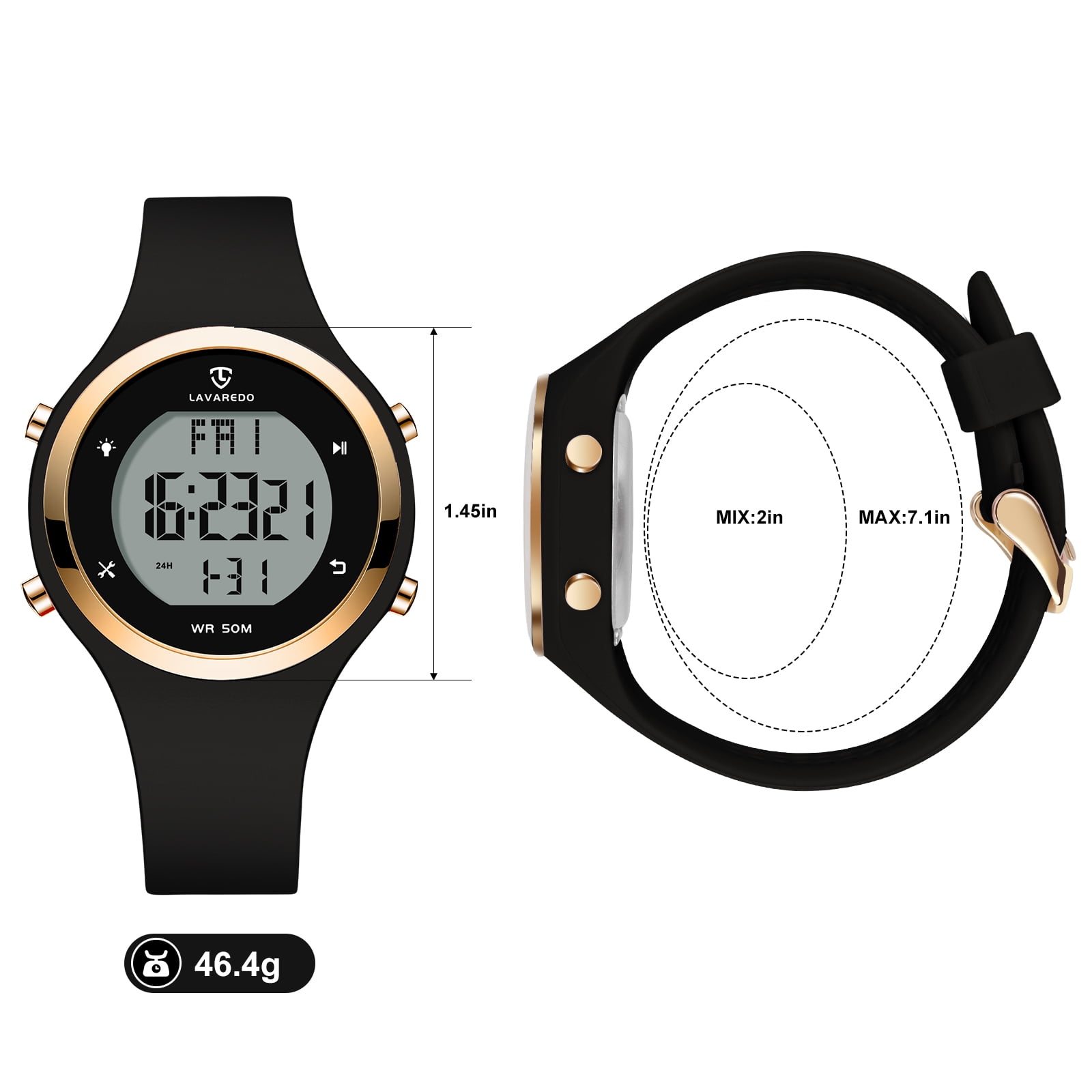 Bomieux Watches for Women,Digital Sport Womens Watch with Alarm/Stopwatch/Chronograph Christmas Gifts for Women - Image 3
