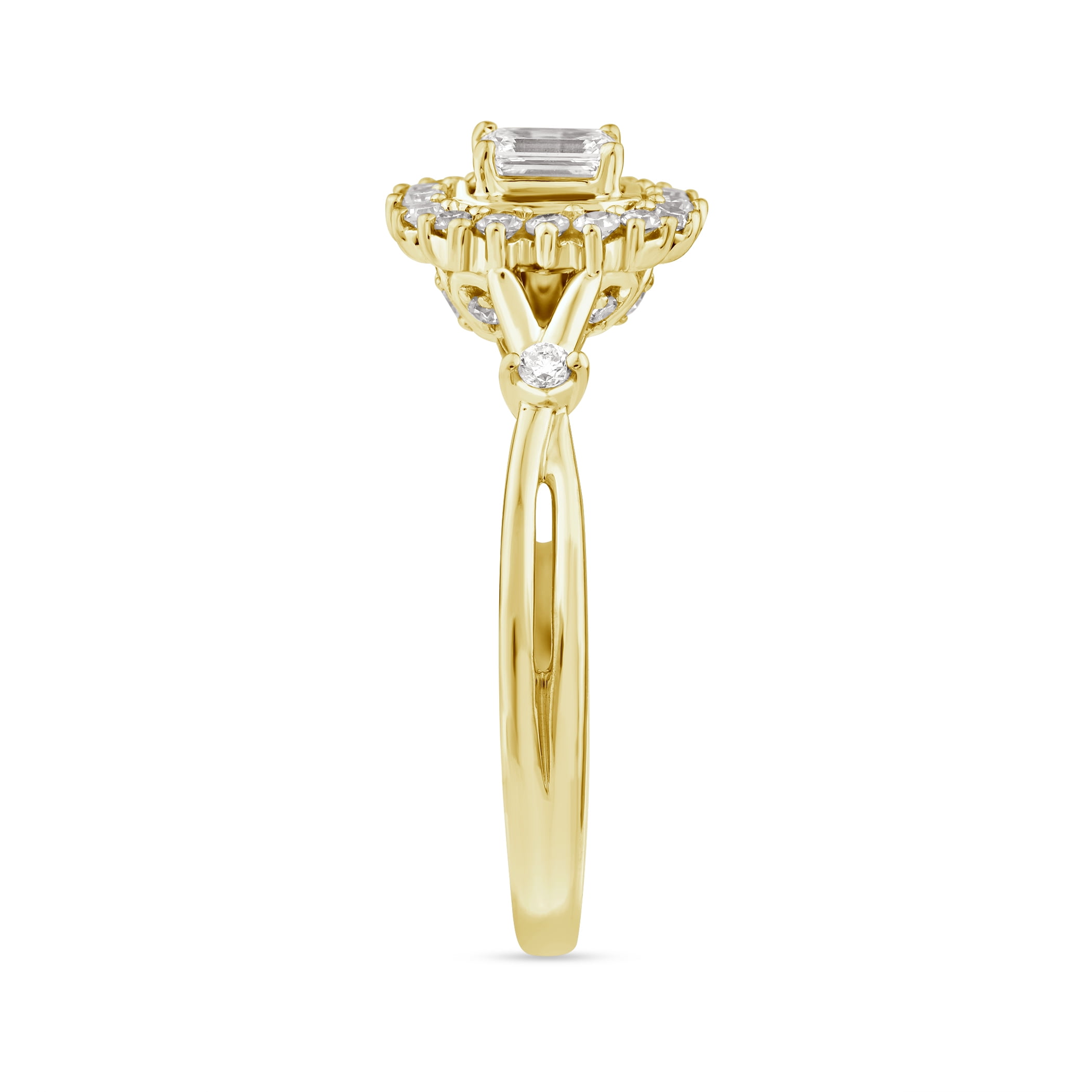 Brilliance Fine Jewelry 1/2 Ctw Lab Grown Diamond Promise Ring in 14K Yellow Gold-Plated Sterling Silver, Women - Image 3