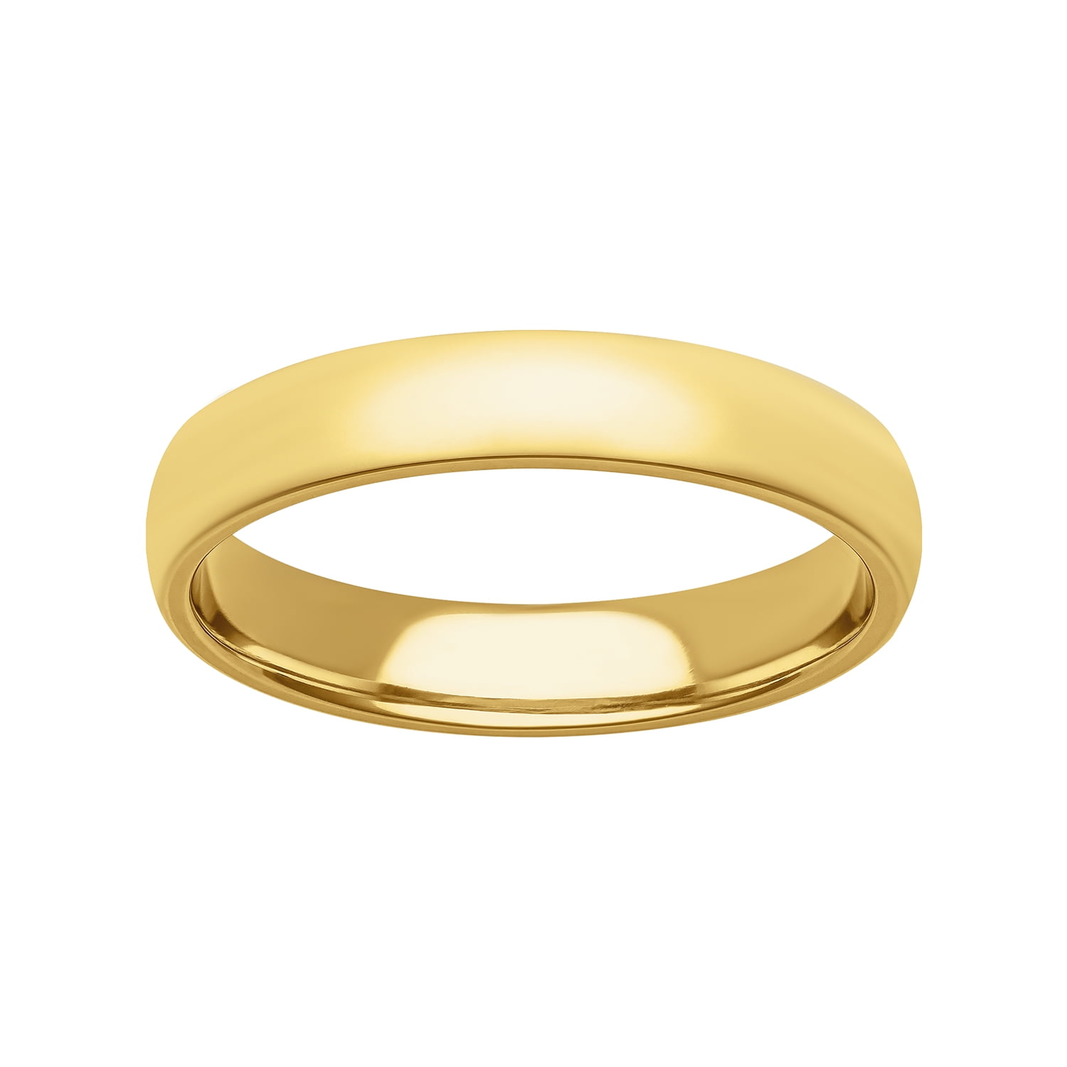 Brilliance Fine Jewelry 4mm 18KT Yellow Gold over 925 Sterling Silver Comfort Fit Men's Wedding Band - Image 4