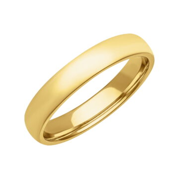 Brilliance Fine Jewelry 4mm 18KT Yellow Gold over 925 Sterling Silver Comfort Fit Men's Wedding Band
