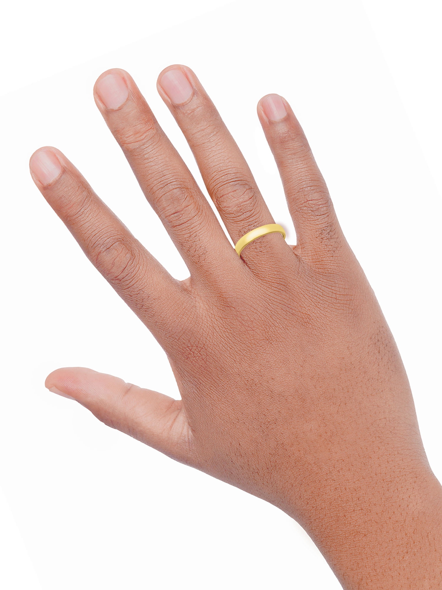 Brilliance Fine Jewelry 4mm 18KT Yellow Gold over 925 Sterling Silver Comfort Fit Men's Wedding Band - Image 3
