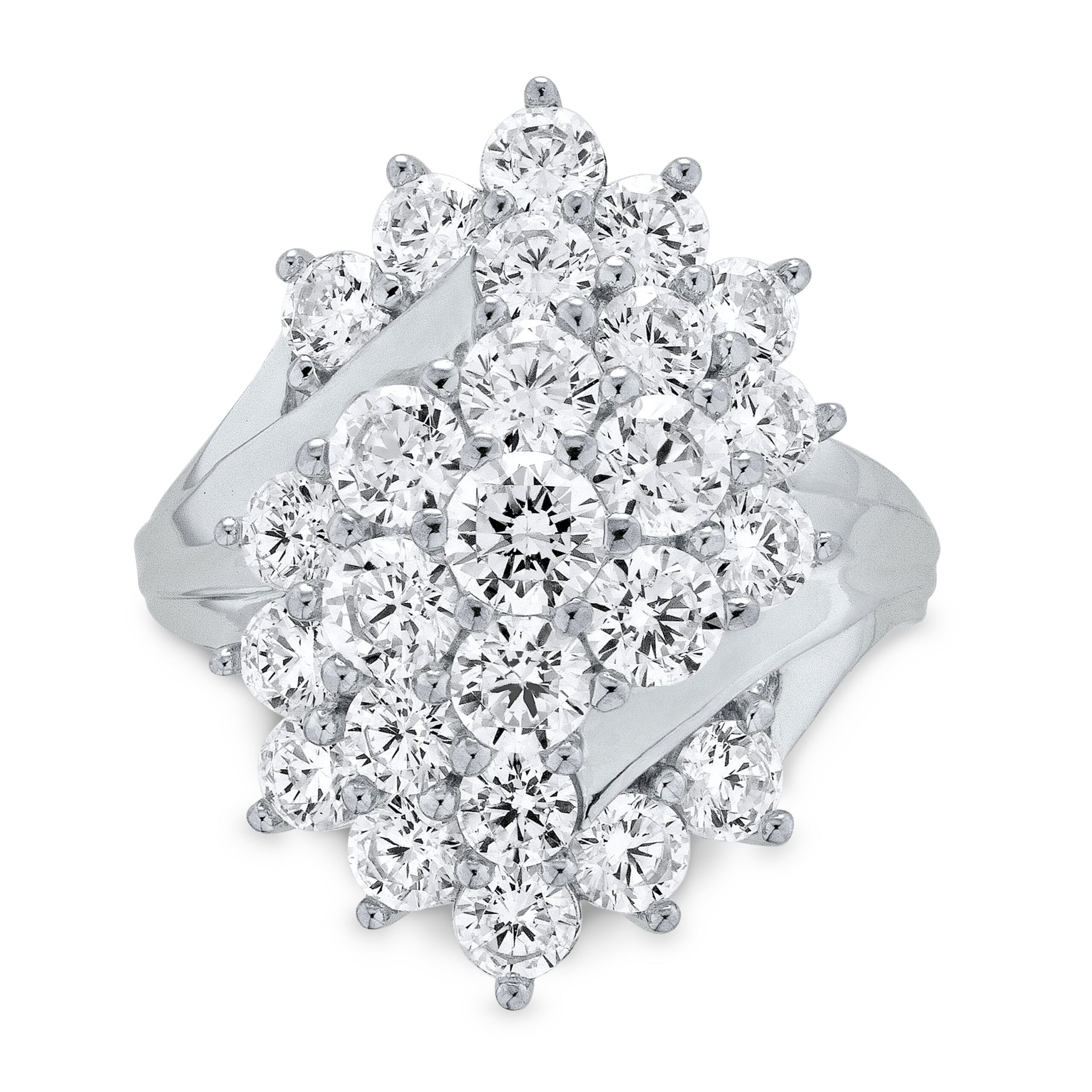 Brilliance Fine Jewelry 925 Sterling Silver Simulated White Diamond Cocktail Ring