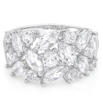 Brilliance Fine Jewelry 925 Sterling Silver Simulated White Diamond Ring