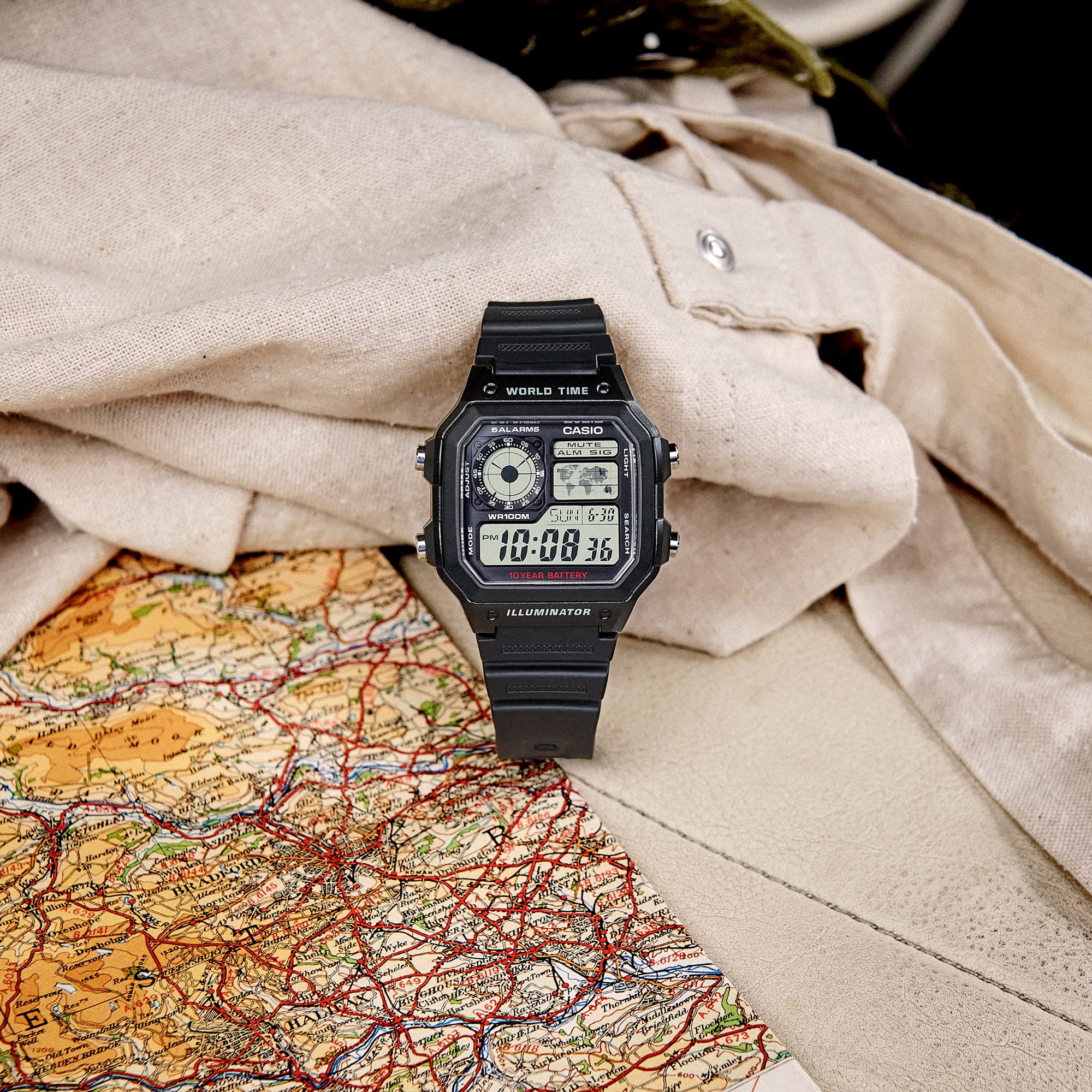 Casio Adult Men's Digital Resin Square Plastic Watch AE1200WH-1A - Image 2