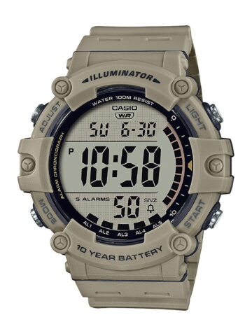Casio Large LCD Digital Wristwatch Adult Mens Tan
