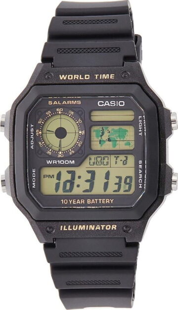 Casio Men's AE1200WH-1BV Black Resin Quartz Sport Digital Watch