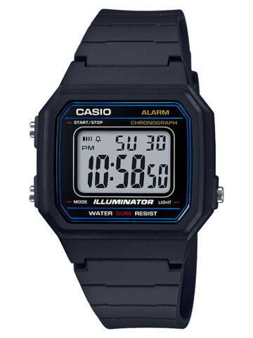 Casio Men's 'Classic' Quartz Resin Casual Watch Black W-217H-1AV