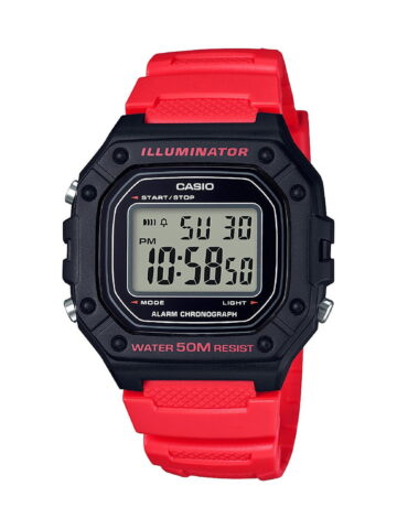 Casio Men's Large Case Digital Sport Watch - Red/Black W218H-4B